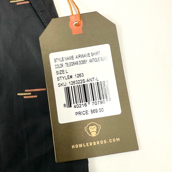 NWT HOWLER BROTHERS Mens Airwave Short Sleeve Short L Telegram Dobby Stretch NEW - Picture 5 of 16